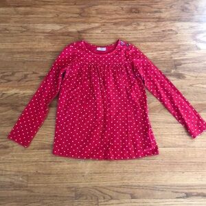 Hanna Andersson Red Polka Dot Cotton Shirt